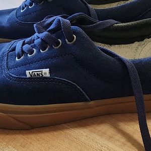 Blue canvas Vans skater sneakers